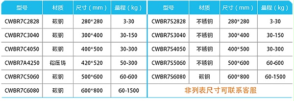 简易计数高精度台秤-CWBR7产品参数