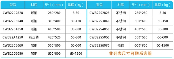 简易计数高精度台秤-CWB22产品参数