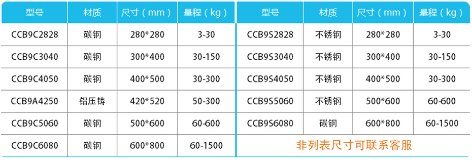 计数台秤-CCB9产品参数