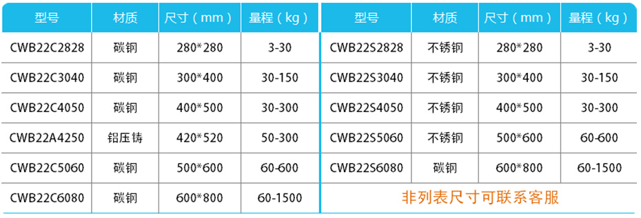 简易计数高精度台秤-CWB22产品参数